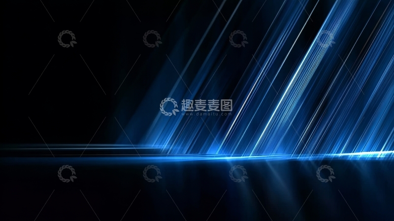 高清大图下载【趣麦麦图】蓝色光线在黑暗背景中的流动效果
