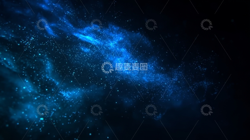 高清大图下载【趣麦麦图】深邃宇宙中的蓝色星云