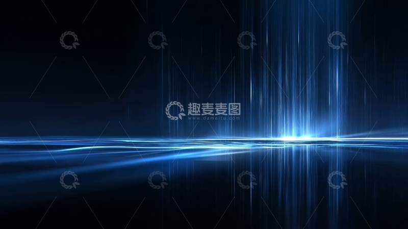 高清大图下载【趣麦麦图】蓝色光束与波纹的抽象背景