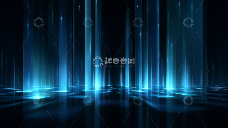 高清大图下载【趣麦麦图】蓝色光柱的抽象背景