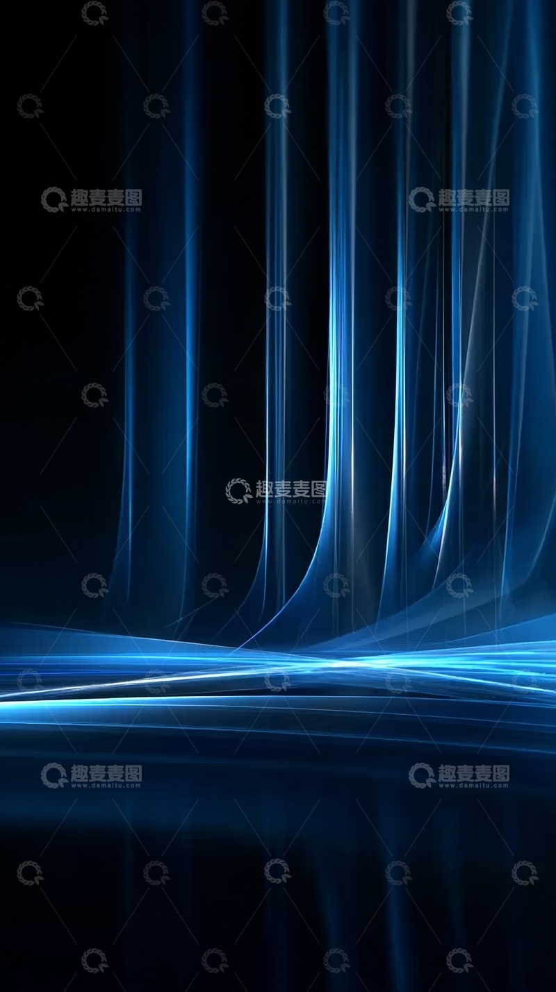 高清大图下载【趣麦麦图】蓝色光流的抽象艺术背景