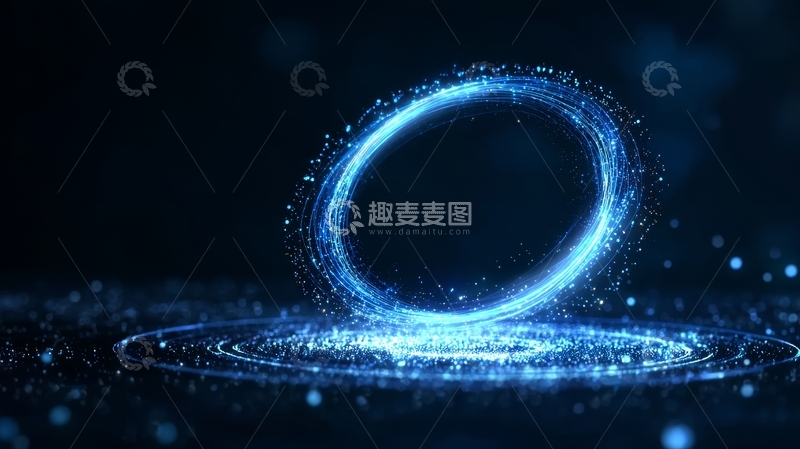 高清大图下载【趣麦麦图】蓝色光环粒子旋转特效
