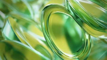 绿色透明胶囊特写