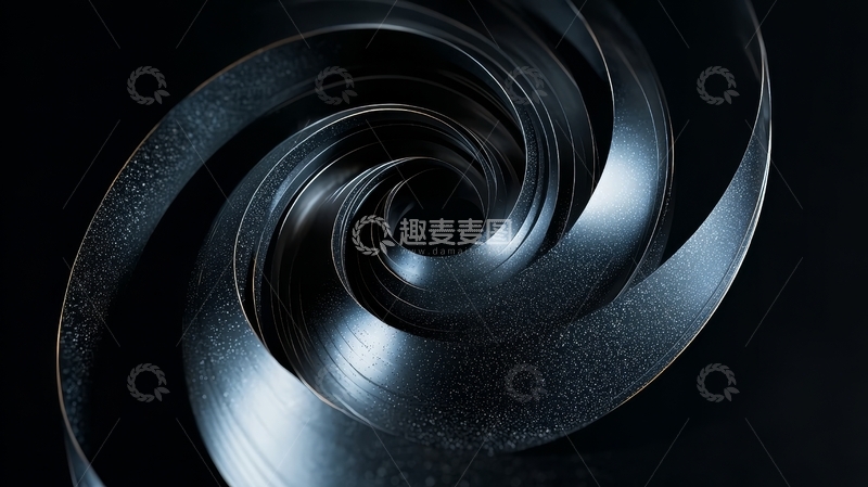 高清大图下载【趣麦麦图】黑色螺旋纹理的特写