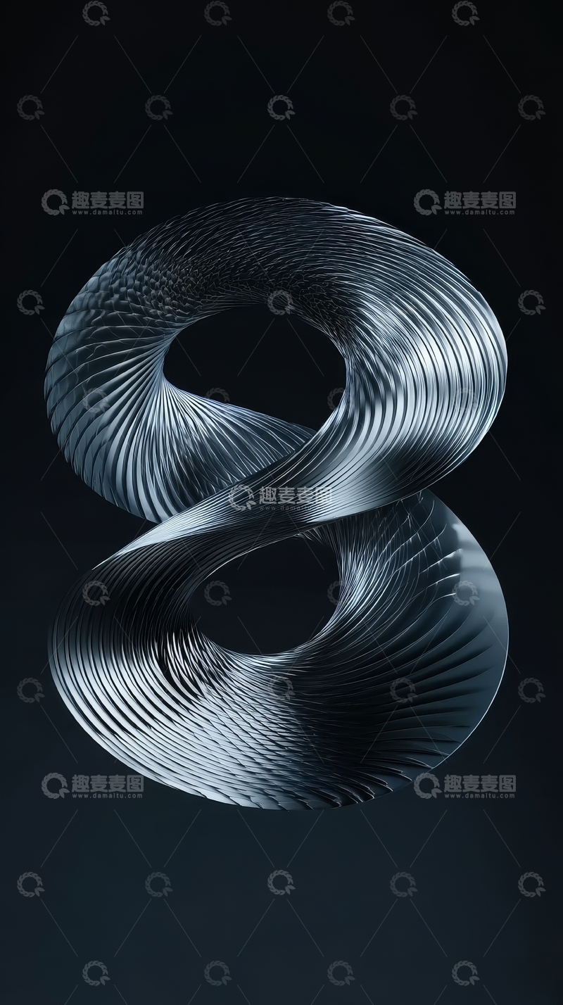 高清大图下载【趣麦麦图】金属质感的螺旋结构艺术造型