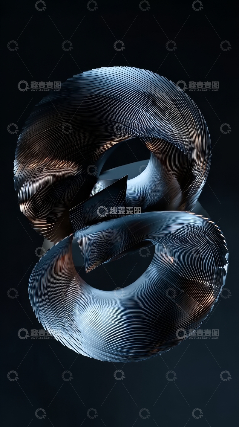 高清大图下载【趣麦麦图】旋转金属结构的抽象艺术