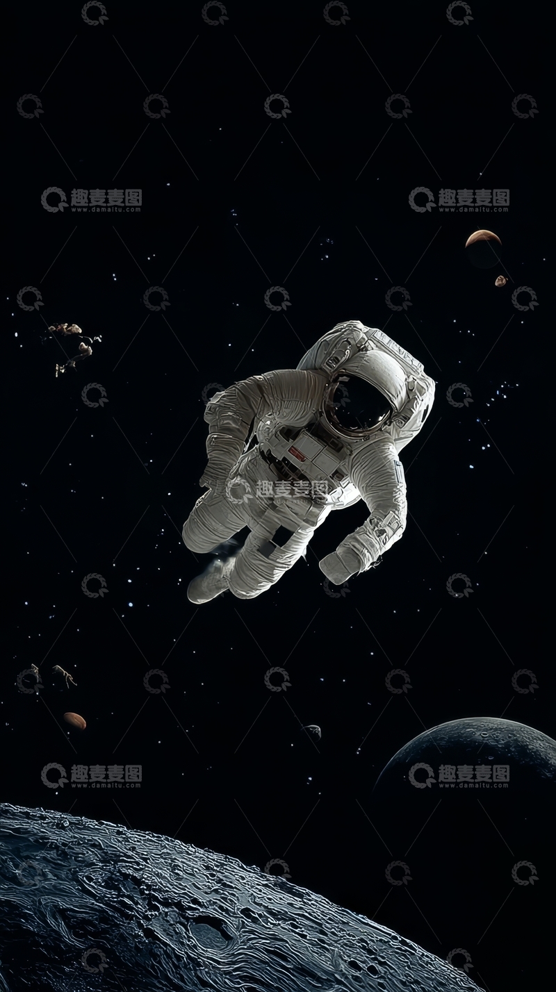 高清大图下载【趣麦麦图】宇航员在太空中的漂浮姿态
