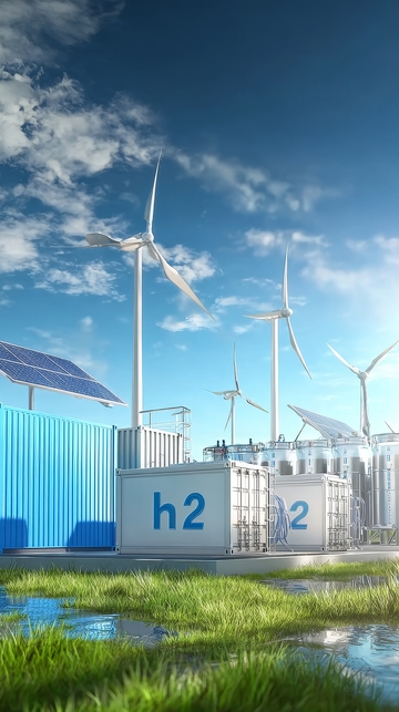 氢能源生产设施与风力发电
