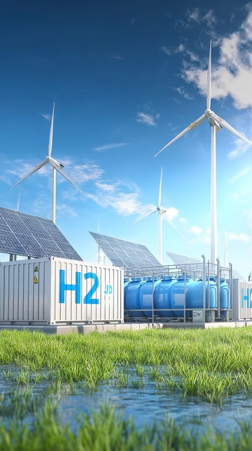 氢能源设施与风力发电站