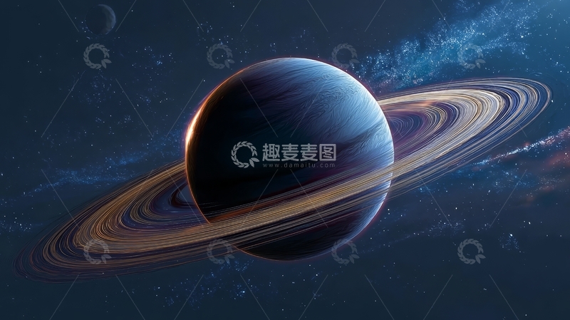 高清大图下载【趣麦麦图】带有环带的行星