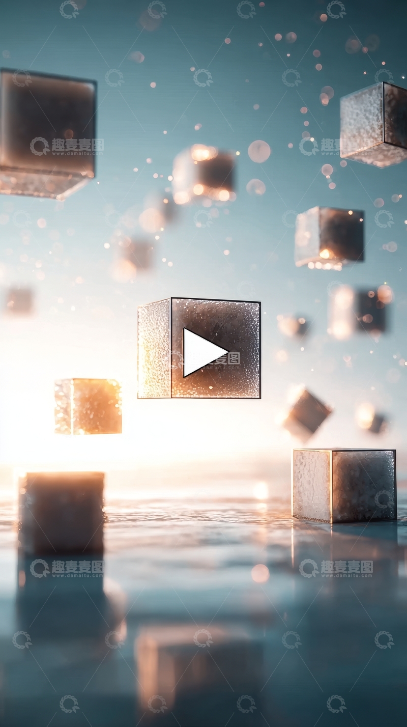 高清大图下载【趣麦麦图】-悬浮立方体的光影艺术