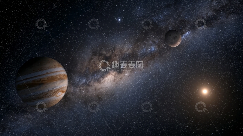 高清大图下载【趣麦麦图】星系中的行星与恒星