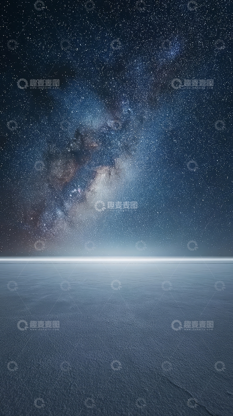 高清大图下载【趣麦麦图】星空下的广阔雪原