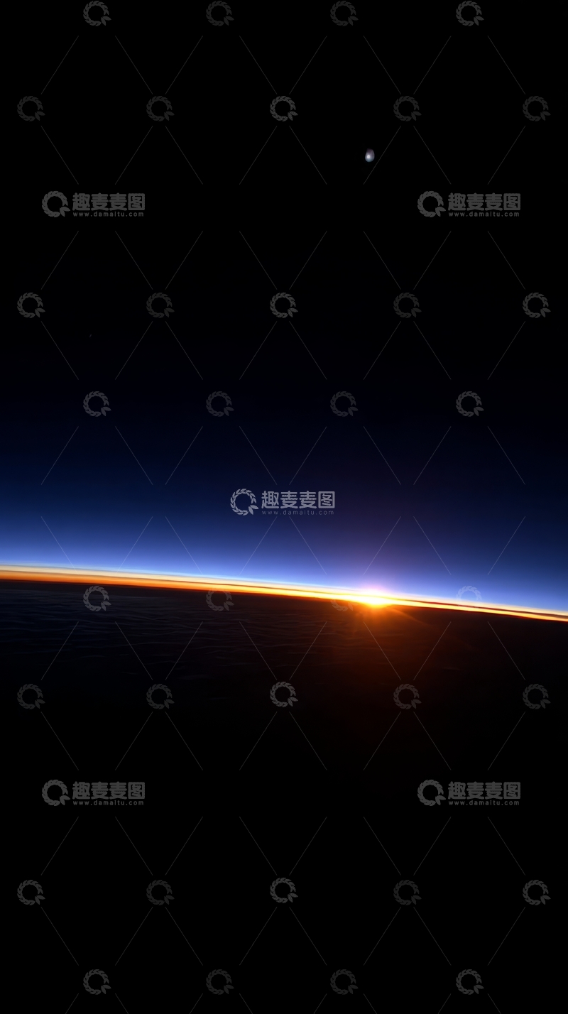 高清大图下载【趣麦麦图】地球日出，太空视角