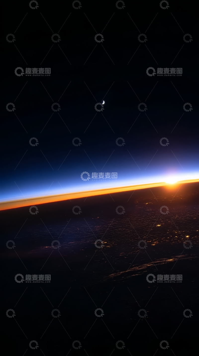 高清大图下载【趣麦麦图】夜空下的地球边缘景象