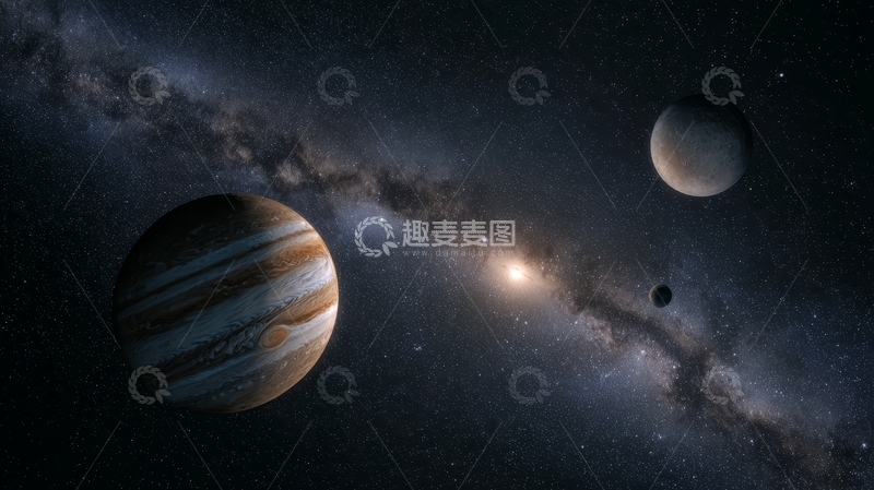 高清大图下载【趣麦麦图】行星与银河系的壮丽景象