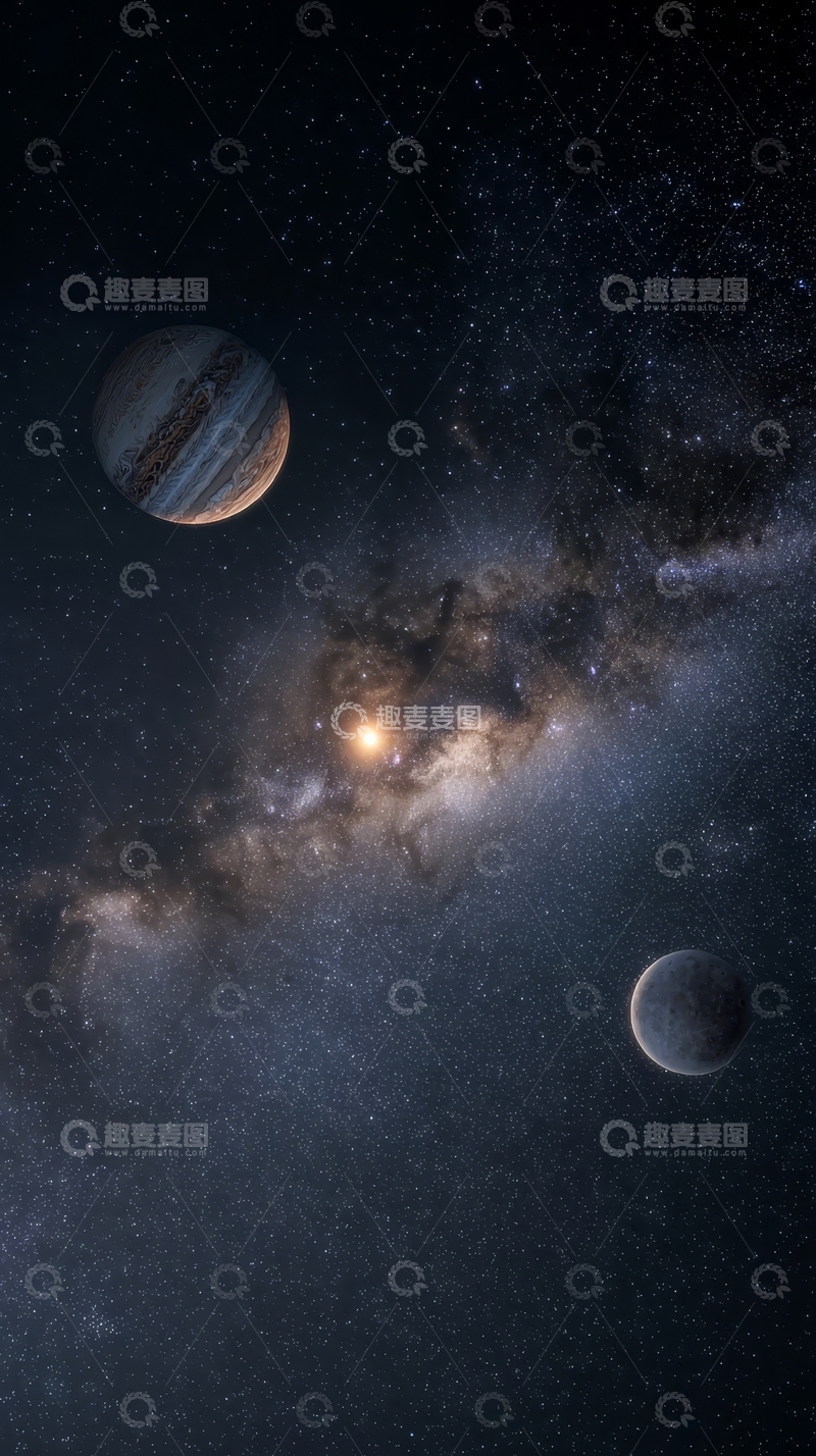 高清大图下载【趣麦麦图】星系与行星的壮丽景象