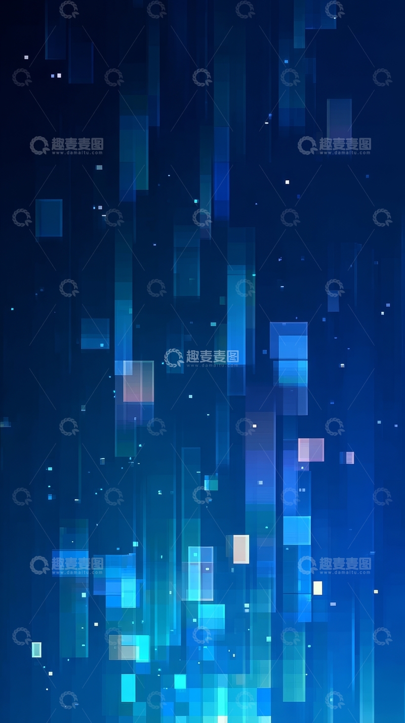 高清大图下载【趣麦麦图】蓝色光斑与矩形的抽象艺术背景