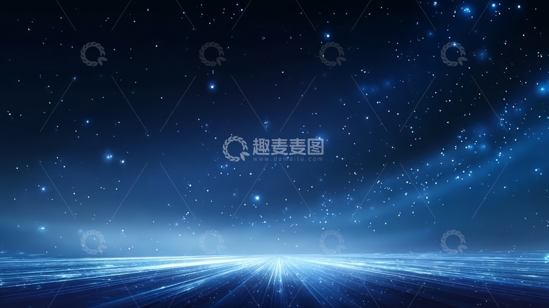 高清大图下载【趣麦麦图】星空下的蓝色光带