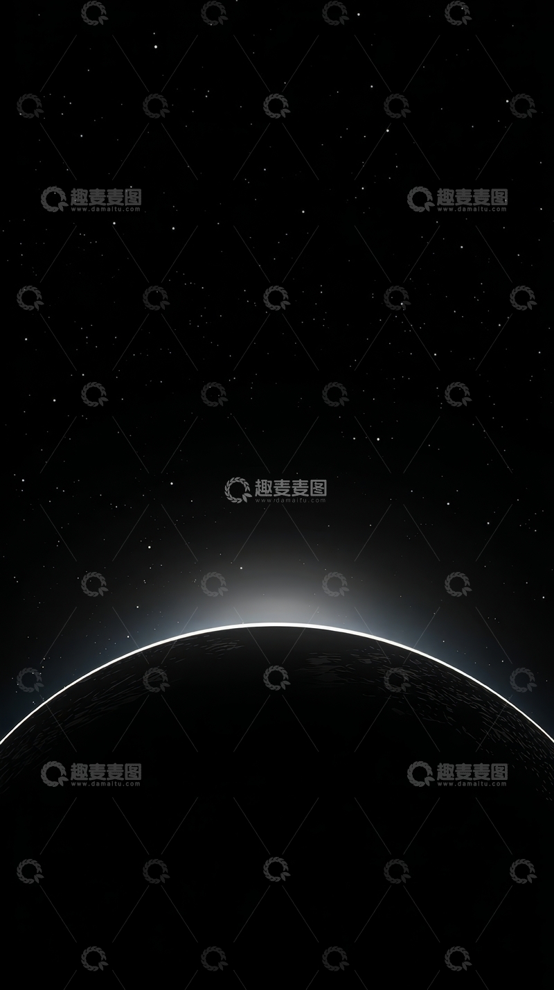 高清大图下载【趣麦麦图】-黑暗星球的边缘光芒