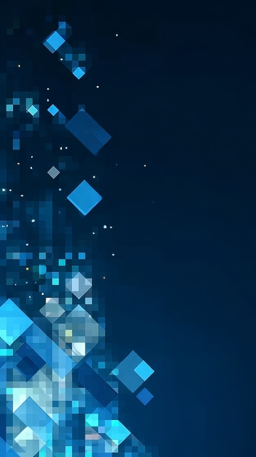 蓝色像素方块渐变背景