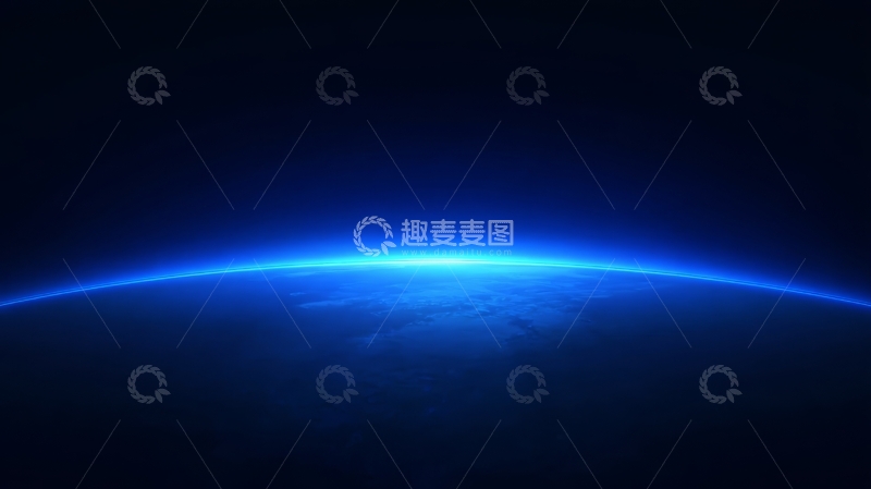 高清大图下载【趣麦麦图】地球边缘的蓝色光芒