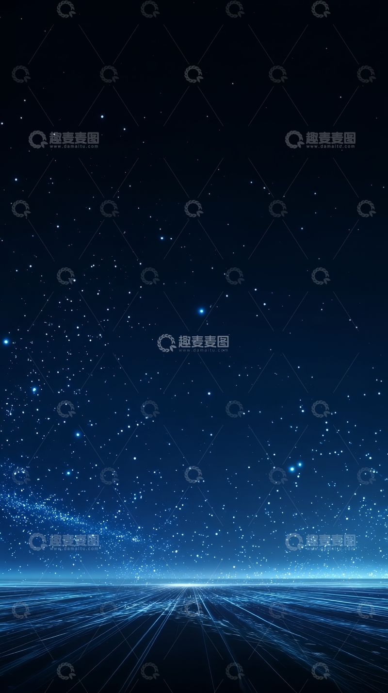 高清大图下载【趣麦麦图】星空下的蓝色光流