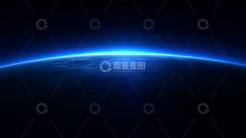 高清大图下载【趣麦麦图】地球边缘的蓝色光芒