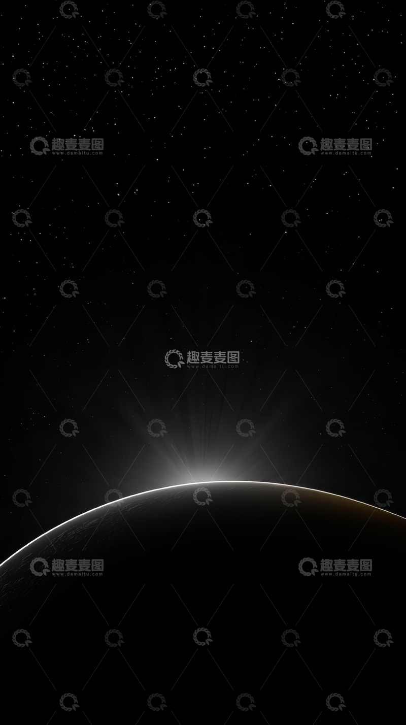高清大图下载【趣麦麦图】行星边缘的光芒