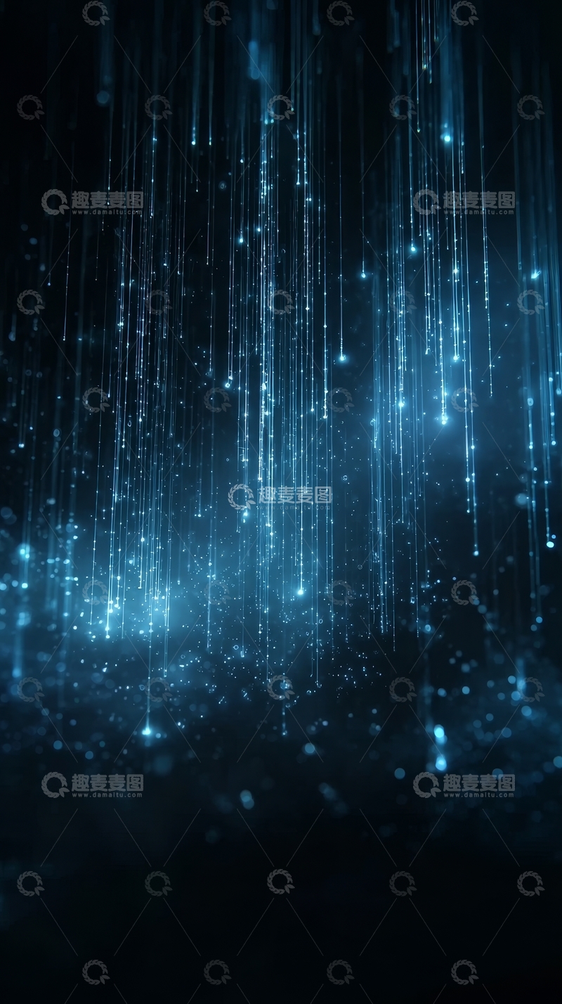 高清大图下载【趣麦麦图】蓝色光束在黑暗中闪耀