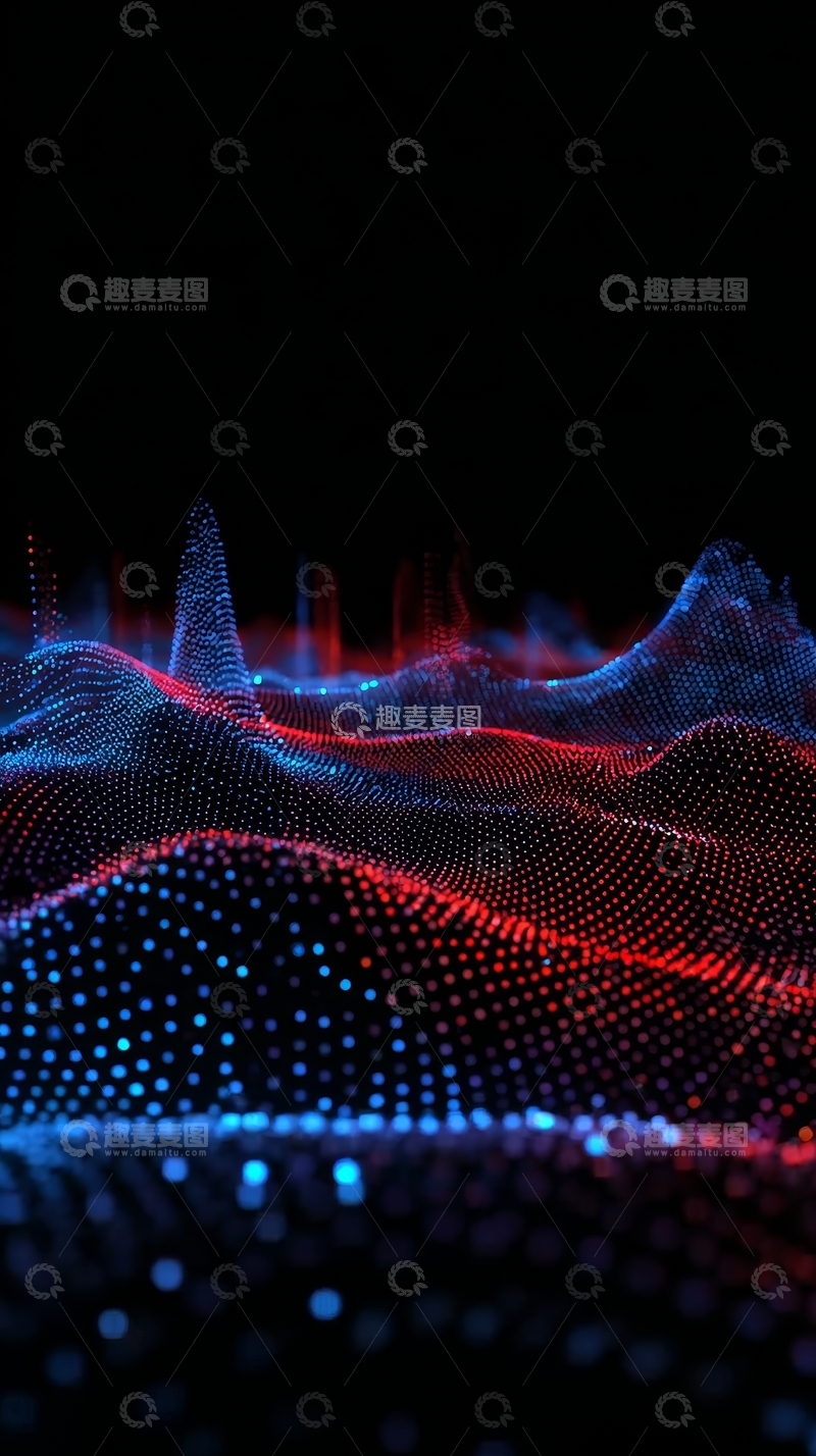 高清大图下载【趣麦麦图】红蓝点阵波浪形态