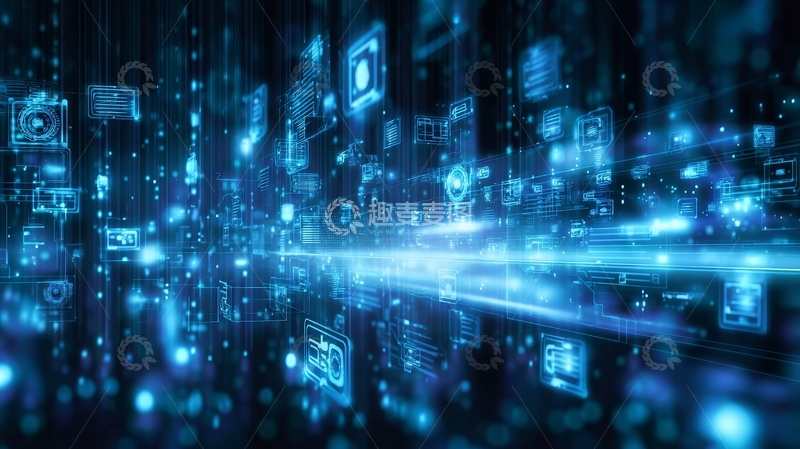 高清大图下载【趣麦麦图】数字化网络空间的未来科技景象