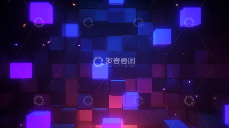 高清大图下载【趣麦麦图】多彩立方体动态背景