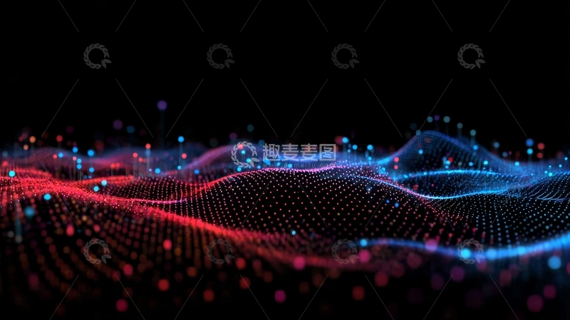 高清大图下载【趣麦麦图】彩色点阵波浪背景
