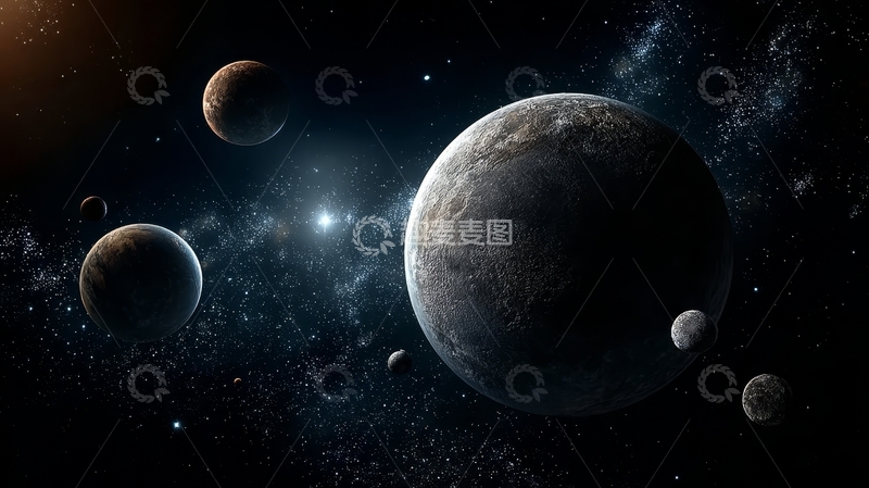 高清大图下载【趣麦麦图】宇宙中的行星群