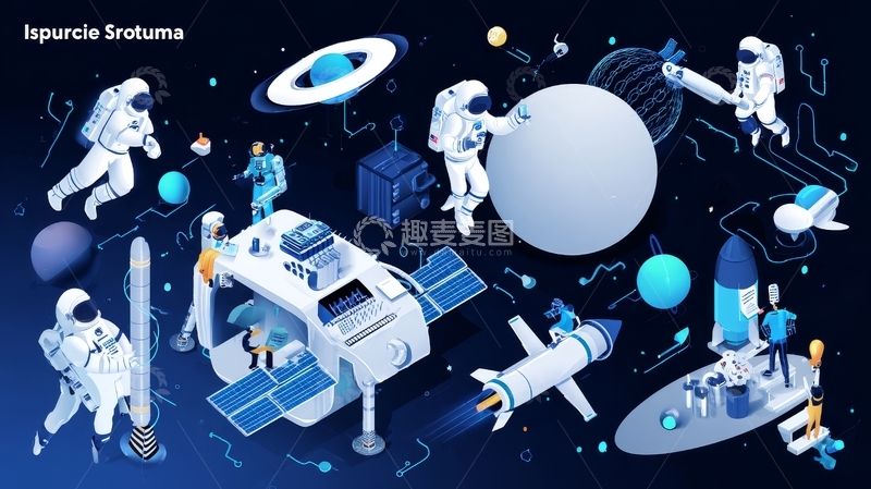 高清大图下载【趣麦麦图】太空探索与科技实验