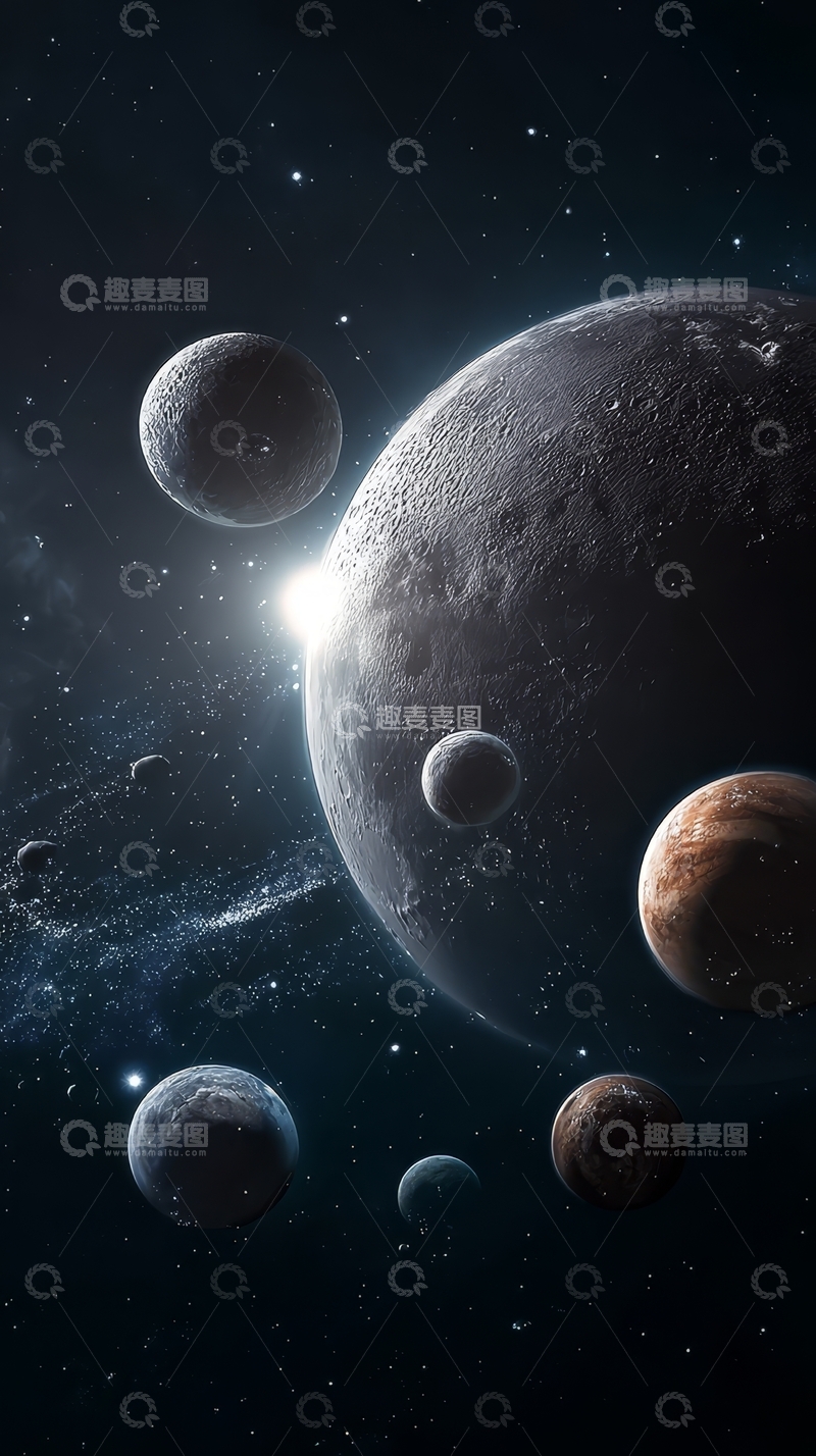 高清大图下载【趣麦麦图】宇宙中的行星群