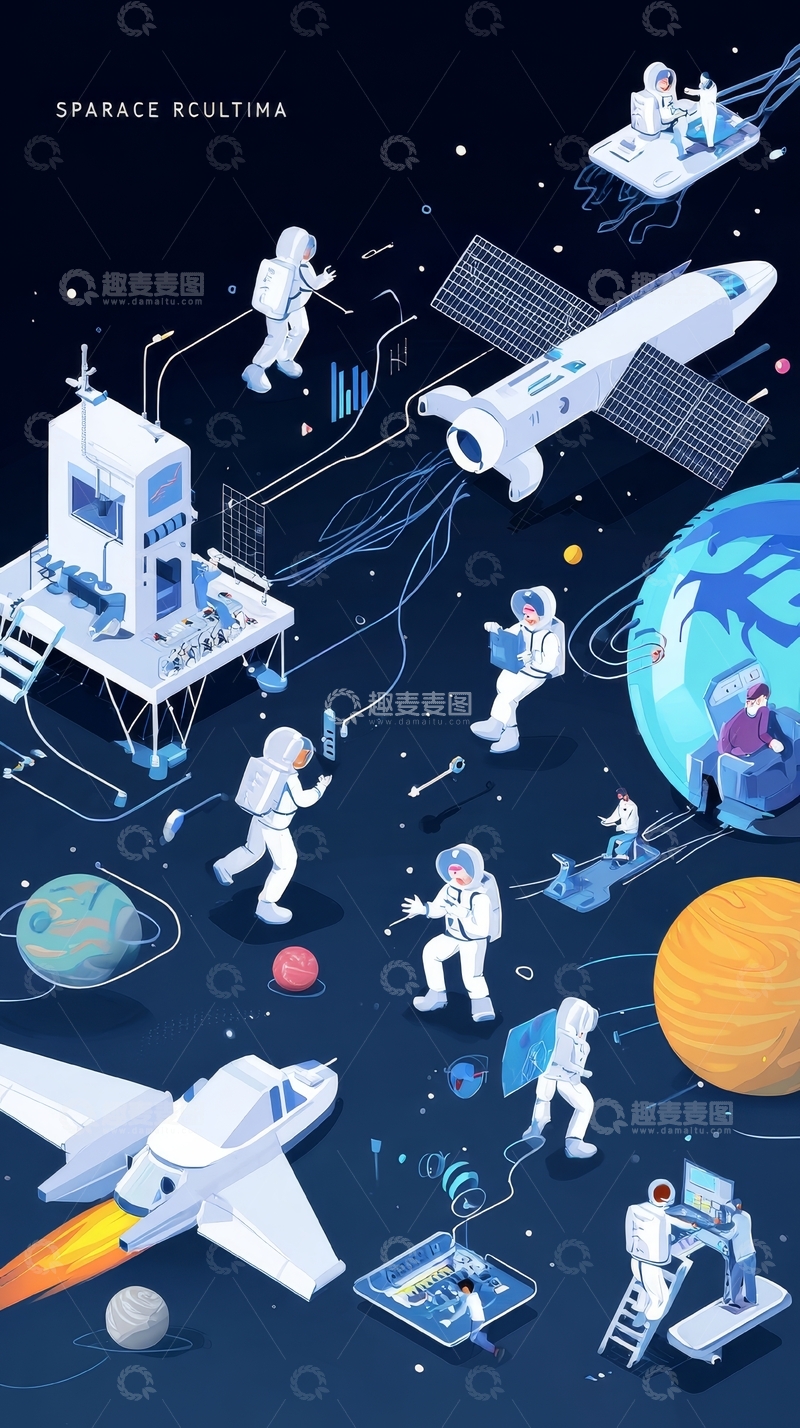 高清大图下载【趣麦麦图】太空探索与科研活动