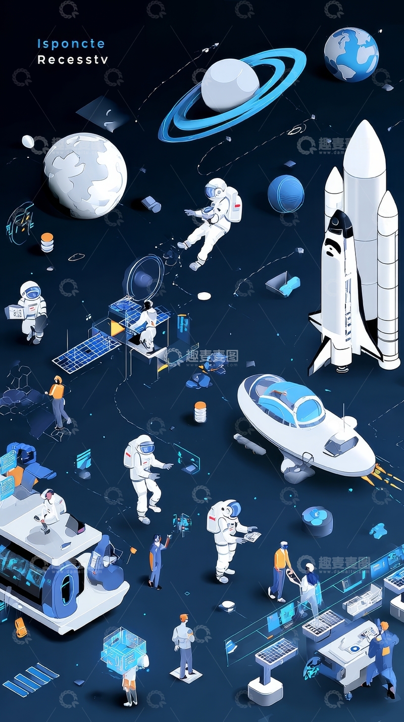 高清大图下载【趣麦麦图】太空探索与科技活动场景