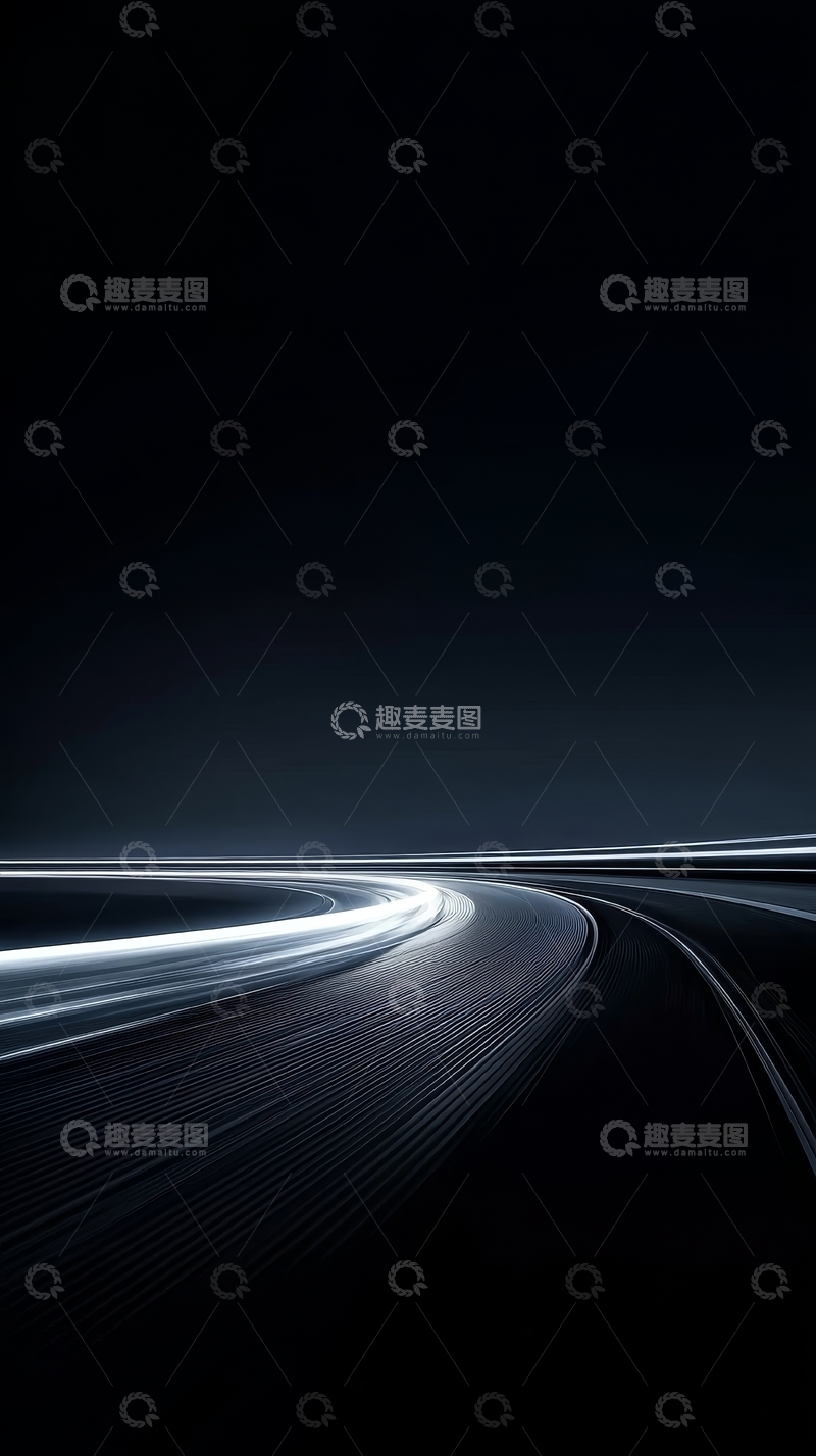 高清大图下载【趣麦麦图】夜色中光影流动的公路