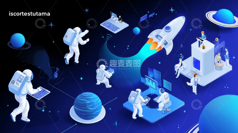 高清大图下载【趣麦麦图】太空探索与科技融合场景