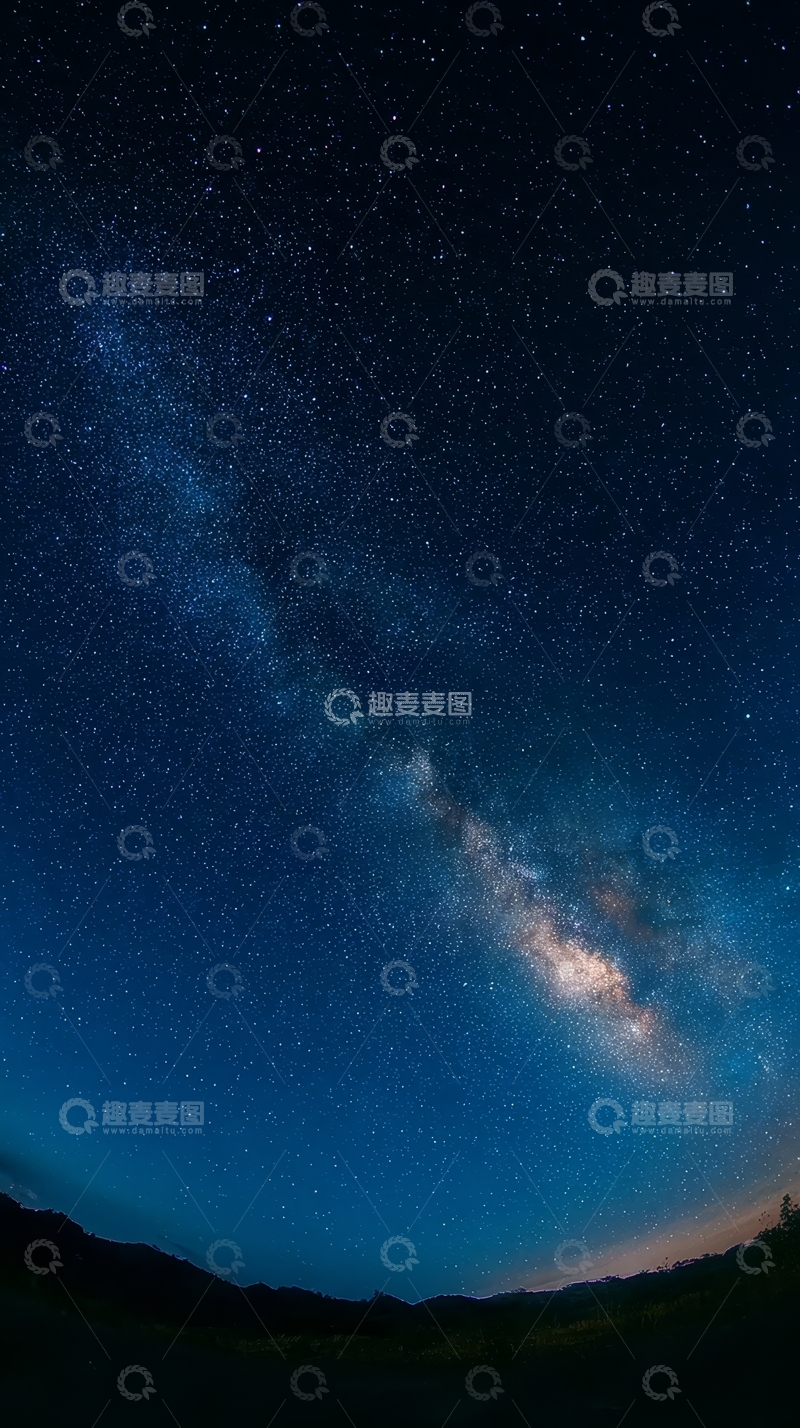 高清大图下载【趣麦麦图】夜空银河，星光璀璨