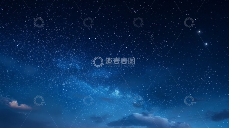 高清大图下载【趣麦麦图】-夜空中的银河与繁星