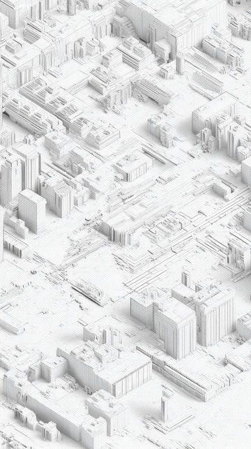 白色城市模型俯视图