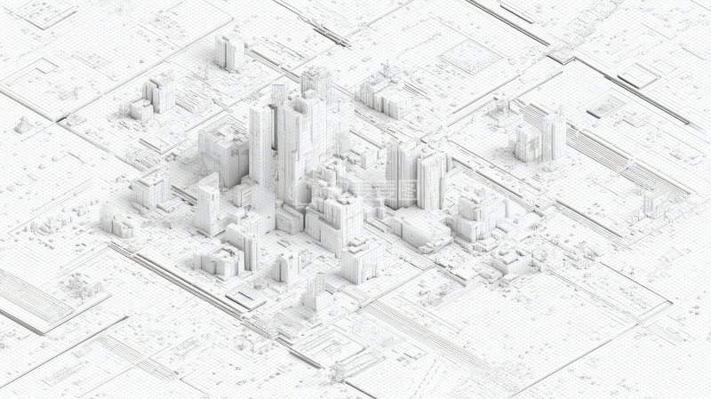 高清大图下载【趣麦麦图】未来城市建筑群俯视图