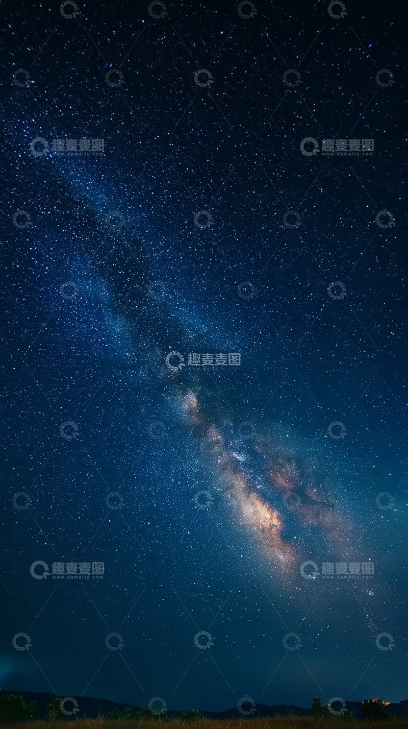 高清大图下载【趣麦麦图】夜空中的银河与繁星