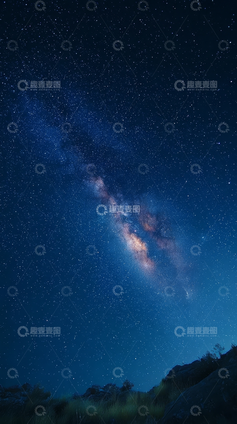 高清大图下载【趣麦麦图】夜空中的银河与繁星