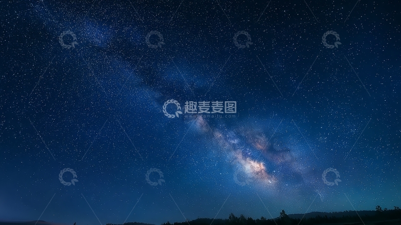 高清大图下载【趣麦麦图】夜空中的银河与繁星