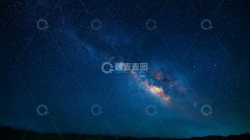 高清大图下载【趣麦麦图】夜空中的银河与繁星