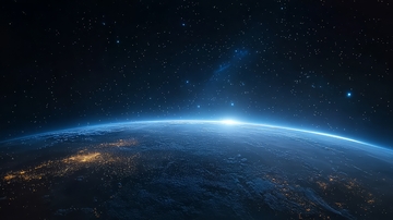 地球夜景与星空的壮丽交界